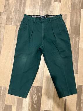Vintage Polo Ralph Lauren Green Pleated Chino Golf Pants with Crest Logo